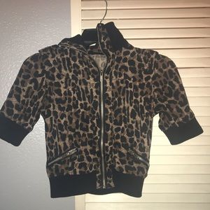 Cropped cheetah print jacket